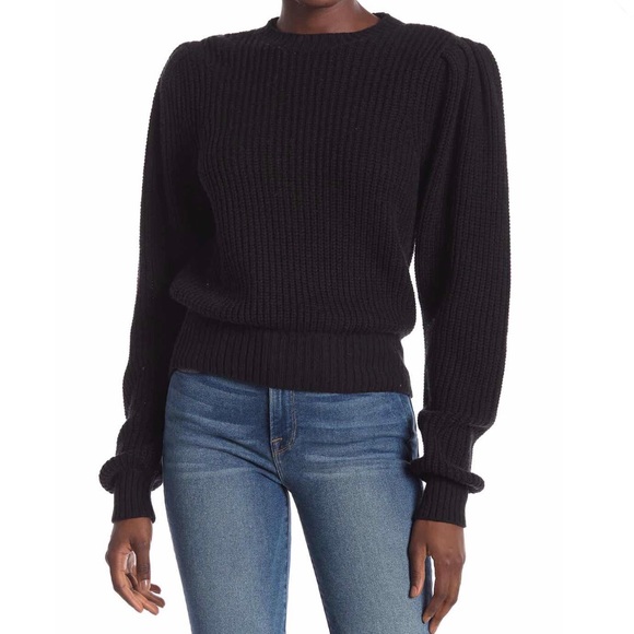Nwt Frame Black Knit Crew Neck Sweater 